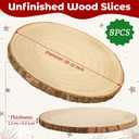 8 Pack 10-12 Inch Large Wood Slices for Centerpieces, Wood Rounds for Tables Decor, Wood Centerpieces for Tables, Rustic Wood Circles for DIY Crafts and Wedding Decor