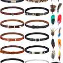 24 Pcs Hat Bands Decorative Feathers for Cowboy Panama Western Costume Headwear Women Men