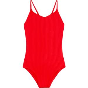 Kanu Surf Girls' Hurricane Beach Sport UPF 50 One Piece Swimsuit (14, Drop Needle Solid Red)