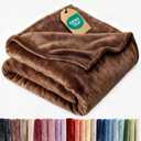 Ultra Soft Fleece Blanket Throw Size - Flannel Fleece Luxury Throw Blanket - Lightweight for Couch Bed Chair - Thick, Warm and Breathable - All Season Cozy Fuzzy, Anti-Static Microplush Bedding, Brown