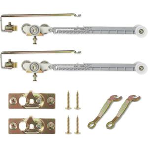 2 Set Pocket Door Soft Close Top Hanger Assemblies Fit for Johnson P/N #1060 & #1062, Works with 100, 134F, 138F, 2610F Series Track, 1" Nylon Ball Bearing Tri-Wheel, Bi-Direction