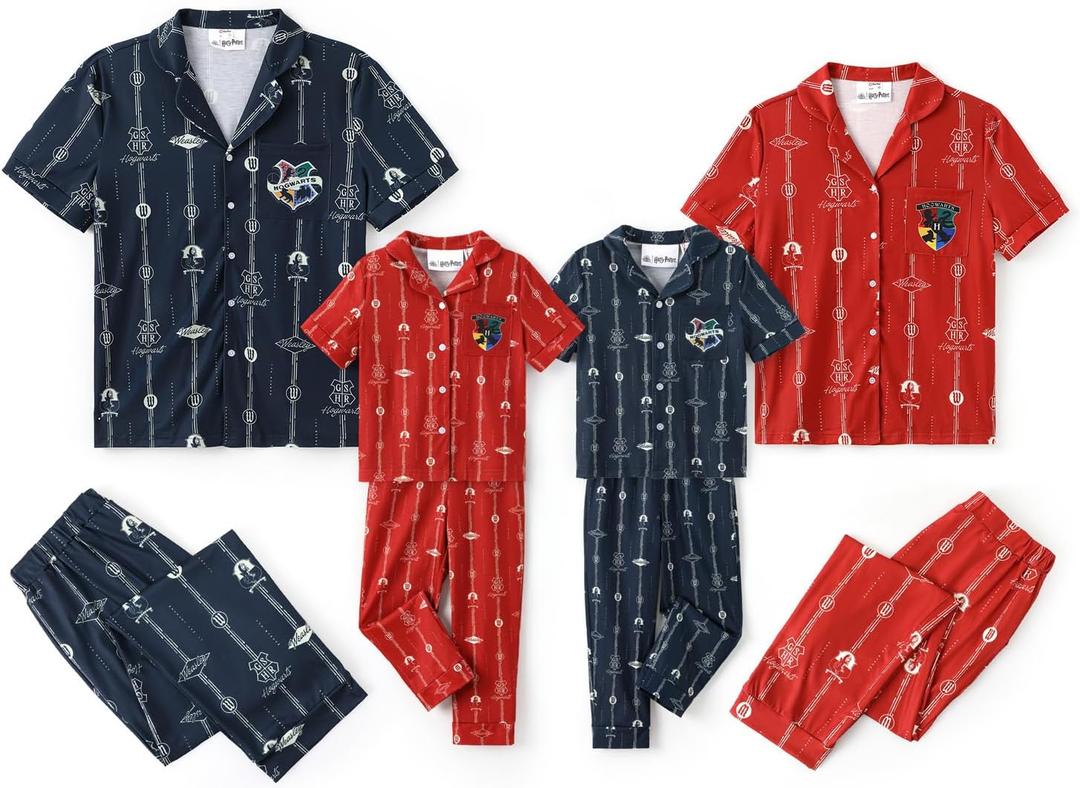 Harry Potter Family Matching Pajamas Hedwig Owl Allover Print Top and Pant Sets for Couples His and Hers Kids Boys and Girls (M)