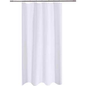N&Y HOME Fabric Shower Curtain Liner 40 x 72 inches Bath Stall Size, Hotel Quality, Washable, Water Repellent, White Spa Bathroom Curtains with Grommets, 40x72
