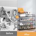 Sywhitta 4-Tier Free Standing Shoe Rack With Storage Boxes - High Capacity Organizer for Corridor, Living Room, Balcony, Bedroom (Black)