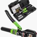 AMZCNC 10 Tons Hydraulic Wire Battery Cable Lug Terminal Crimper Crimping Tool With 9 Pairs of Dies,1/8 Wire Rope Crimping Tool