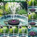 SZMP Powerful 3.5W Anti-Drift Solar Fountain for Bird Bath, Solar Powered Water Pump with 7 Nozzles, Bird Bath Fountain for Garden, Pool, Pond Attracts Hummingbirds (Black)