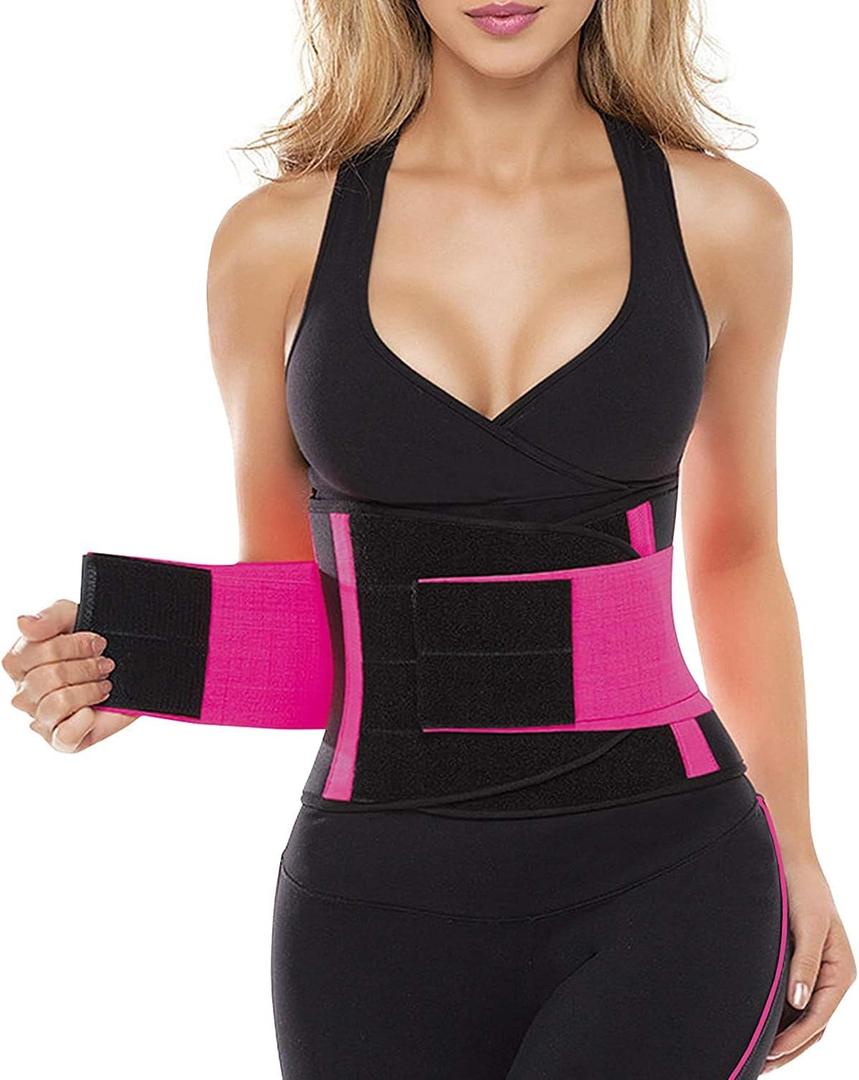 SHAPERX Women Waist Trainer Eraser Belt Tummy Control Waist Trimmer Slimming Belly Band Shaper (Medium, Rose-new)
