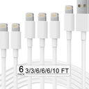 Pack of 4 Apple MFi Certified 6Pack(3/3/6/6/6/10 FT) iPhone Charger Fast Charging Lightning Cable iPhone Charger Cord Compatible for iPhone 14/13 /12/11 Pro MAX/XR/XS/8/7/Plus/6S/SE/iPad More
