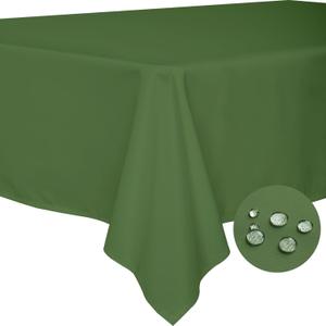 BYDOLL Table Cloth Green 60x120 Inch Tablecloth for 6 Foot Rectangle Tables Outdoor Washable Wrinkle Free and Spillproof Polyester Tablecloth for Festival Camping Picnic Party Cover