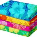 Kaufman - Colorful Hibiscus Beach Towels | 100% Cotton with Ends Hemmed | 30" x 60" | Colorful Soft & Absorbent Pool Towels for Adults and Kids | Fiber Reactive | 4 Pack