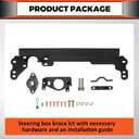 ECOTRIC Steering Box Brace Compatible with 1984-2001 Cherokee XJ Steel W/Sector Shaft Support Steel Powder Coated Black