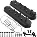 LS Cast Aluminum Tall Valve Covers w/Coil Mounts for LS1/ LS2/ LS3/ LS6/ LS7 or Similar Soils with 72mm Bolt Spacing - Black