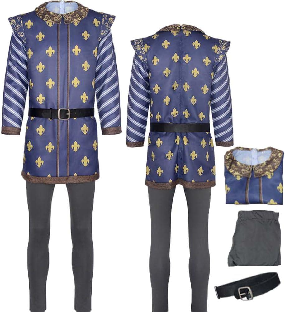 Prince Charming Cosplay Costume Prince Charming Outfits Shirt Pants Belt Uniform Outfits (X-Large)