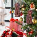 2 x Funny Hanging Christmas Ornaments 2025 - Dog Friend Glass Blown Cute Tree Decorations, 3D Animal Premium Decorative Holiday Decor for Xmas Home Outdoor Window Centerpiece