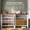 Shoe Cabinet, 4-Tier Thickened Wood Shoe Storage Cabinets, JSC004WWB, 29.9"×14.6"×33.1"