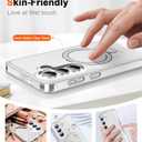 for Samsung Galaxy S26 Case with Magnetic Invisible Stand[Compatible with MagSafe] with Screen Protector Dual Layer Full Body Military Shockproof Translucent Phone Cover-White