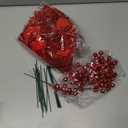 36 Pcs Poinsettia Flowers Artificial with Clips and Berry Stems Christmas Flowers Glitter Ornaments for Christmas Tree Wreath Fireplace Stairs Decorations (Red)