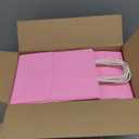 Toovip 100 Pack 8x4.75x10 Inch Medium Light Pink Kraft Paper Bags with Handles Bulk, Gift Wrap Bags for Favors Grocery Retail Party Birthday Shopping Business Goody Craft Merchandise Take Out Sacks