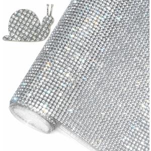 Locacrystal Bling Rhinestone Sticker DIY Car Decoration Stickers Self-Adhesive Hotfix Glitter Crystal Gem Sheet Stickers for Car&Crafts Decoration with 19440 Pcs 2mm Rhinestones (White,9.4" x 15.8")