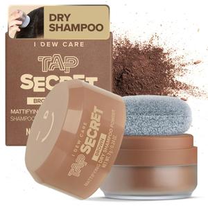 I DEW CARE Biotin Clarifying Dry Shampoo - Tap Secret Brown | Strengthening & Volumizing, Powder Type, Refillable, Travel size, Non-aerosol, Brunette, Korean Ginseng 0.24 Oz (0.24 Ounce (Pack of 1))