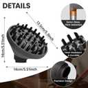 Upgraded Large Diffuser Attachment for Dyson Airwrap Styler HS01/HS05/HS08 - Converts to Hair Dryer, Fast Drying Wave & Curly & Thick, Heat Resistant Nylon Fiber Nozzle Attachments (Grey) (Black)