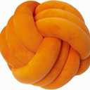 LUSJNGE Decorative Throw Knot Pillow Ball for Home Chair Sofa Couch Bed Aesthetic Round Velvet Knotted Pillow Cushion (Orange, 11 inches)
