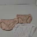 Vanity Fair Women's Illumination Hi Cut Panties, Silky Stretch & Satin Trim, 3 Pack-White/ Quartz/ Beige, 7