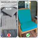 Sqodok Patio Cushion Covers, Waterproof Outdoor Cushion Covers Replacement, Patio Cushion Seat Slicovers for Sectional Sofa, Chair, Outdoor Wicker Patio Sofa (Sky Blue, 21"x19"x3"-2 Pack-Cover ONLY)
