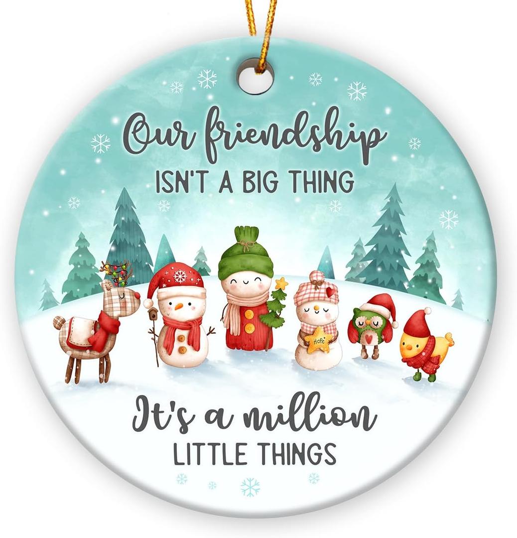 2 x Friends Christmas Ornaments 2025, Friendship Ornaments for Friends, Bestie Gifts for Women, Sister, Ceramic Ornament for Christmas Decoration, BFF Ornaments for Home Decor
