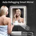 LED Bathroom Mirrors 24"x28" Bathroom Mirror with Lights for Wall, Backlit + Front Lit, 3 Colors, Anti-Fog, Dimmable Brightness for Vanity,Bathroom, Entryway, Living Room
