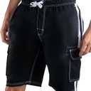 Kanu Surf Men's Barracuda Swim Trunks, 9-inch Inseam (Regular & Extended Sizes) (XX-Large, Black)