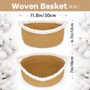 Small Storage Basket, Braided Cotton Rope Basket with Handles - Jute Color Boho Organizer for Bathroom, Nursery & Living Room, Gift & Home Decor (11"x7"x4.7")
