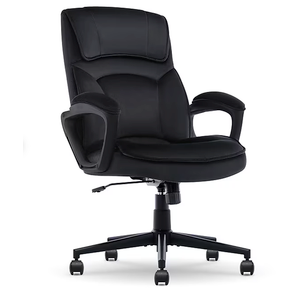 Serta Comfort Classic Ergonomic Velvet Fabric Swivel Executive Chair, Black (CCHR10005D)