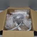 Modern LED Ceiling Light with Remote Control, Stepless Dimming, 3000-6000K Selectable, 36W, Dimmable LED Chandelier for Bedroom, Bathroom, Entryway, Hallway, Chrome Finish