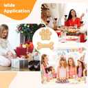 2 Pcs Cute Shaped Bamboo Serving Tray, Paw and Bone Shaped Charcuterie Boards with Grooves, Natural Wooden Snack Platters, Lovely Candy Dish Bowls for Party, Housewarming Gifts