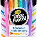 Crayola Take Note Erasable Highlighters (6ct), Assorted No Bleed Highlighters, Chisel Tip Marker Set, For Organizing & Coloring, Gifts