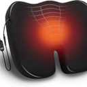 Mind Reader Heated Memory Foam Seat Cushion with Air-Cloud Support, Slim Ergonomic Cushion with 4 Heat Settings Timer and Auto Shut-Off, Black