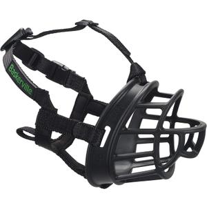 BASKERVILLE ULTRA MUZZLE - Patented Humane Design, Breathable, Dog can Pant and Drink, Adjustable, Padded, Dog Training Muzzle for Large Dogs, Prevents Biting, Wildlife Scavenging (Size 6, Black) (6, Black)