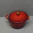 Mueller 6 Qt Enameled Cast Iron Dutch Oven, Heavy-Duty Casserole Dish and Braiser Pan with Lid and Stainless Knob, Safe for All Cooktops (Red)