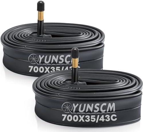 700C Bike Tubes 700x35C/38C/40C/42C/43C (35/43-622) 700C Bicycle Tubes- Premium Butyl Rubber, Compatible Road, Gravel, Mountain, Hybrid Bike Tire Tubes AV48mm Schrader Valve 2-PCS (G-145)