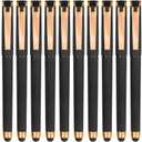 Linbsunne Black Gel Pens 0.7mm Medium Point Pen Office Pens 2-in-1 Stylus Pens for Touch Screens Gel Ink Rollerball Pens for Writing (18 Pack-black)