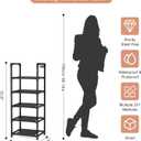 LANTEFUL Narrow Shoe Rack 5 Tier Shoe Shelf Storage for 5-10 Pairs Shoe and Boot, Sturdy Shoe Storage Space Saving Corner Shoe Rack Organizer for Closet, Entryway, Living Room, Black