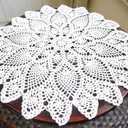 White Handmade Crochet Cotton Table Cloth Lace Doilies Round Lace Tablecloths 20 Inches.