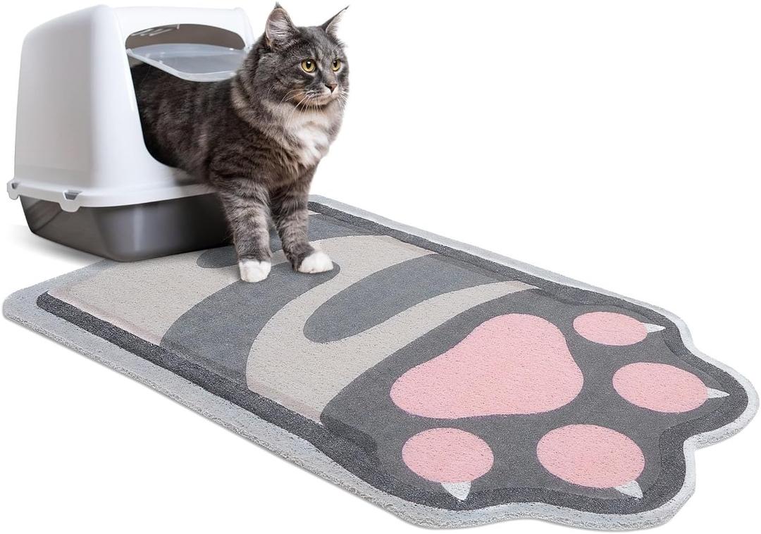 Unicorn Catcher Cat Litter Mat Quality Litter Box Mat Large Non-Slip Cat Litter Mat Litter Trapping Mat Soft Kitty Litter Mat Cute Cat Food Mat Cat Products Easy to Clean (L(33.5" x 22.4"))