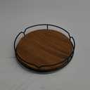 13" Lazy Susan Classical Barnhouse Style Oak Wood Turntable Organizer for Cabinet, Farmhouse Round Wooden Lazy Susan Organization and Storage for Dining Table, Pantry, Kitchen, Bathroom, Countertop, Cupboard, Home Decor