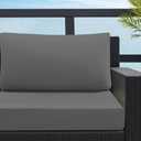idee-home Outdoor Cushions for Patio Furniture, Outdoor Seat Cushion | Waterproof Hampton Bay Deep Seat Replacement Couch Chair Cushions for Garden Lawn Backyard Deck, Grey 28.5 x 28.5
