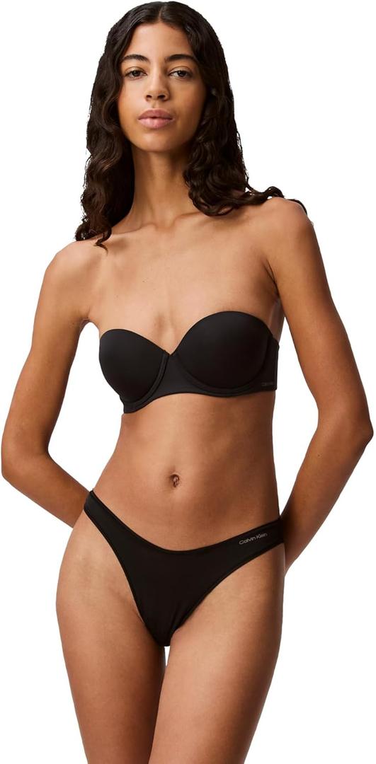 Calvin Klein Women's Perfectly Fit Strapless Convertible Push-Up Bra (30C, Black001)