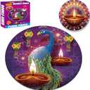 Amazon.com: Diwali Floor Puzzle 70 Pieces 22" inch Happy Diwali Puzzle Double-Sided Peacock and Diyas Puzzle Diwali Party Gifts for Indian Festival of Lights : Toys & Games