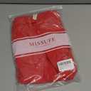 Missufe Women's Sleeveless Spaghetti Strap Ruched Bodycon Sundress Summer Casual Mini Cami Dress (Large, Red)