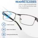 JOLISU 5PCS Reading Glasses Men - Blue Light Blocking Computer Metal Thin Frame Readers For Mens/Women1.75